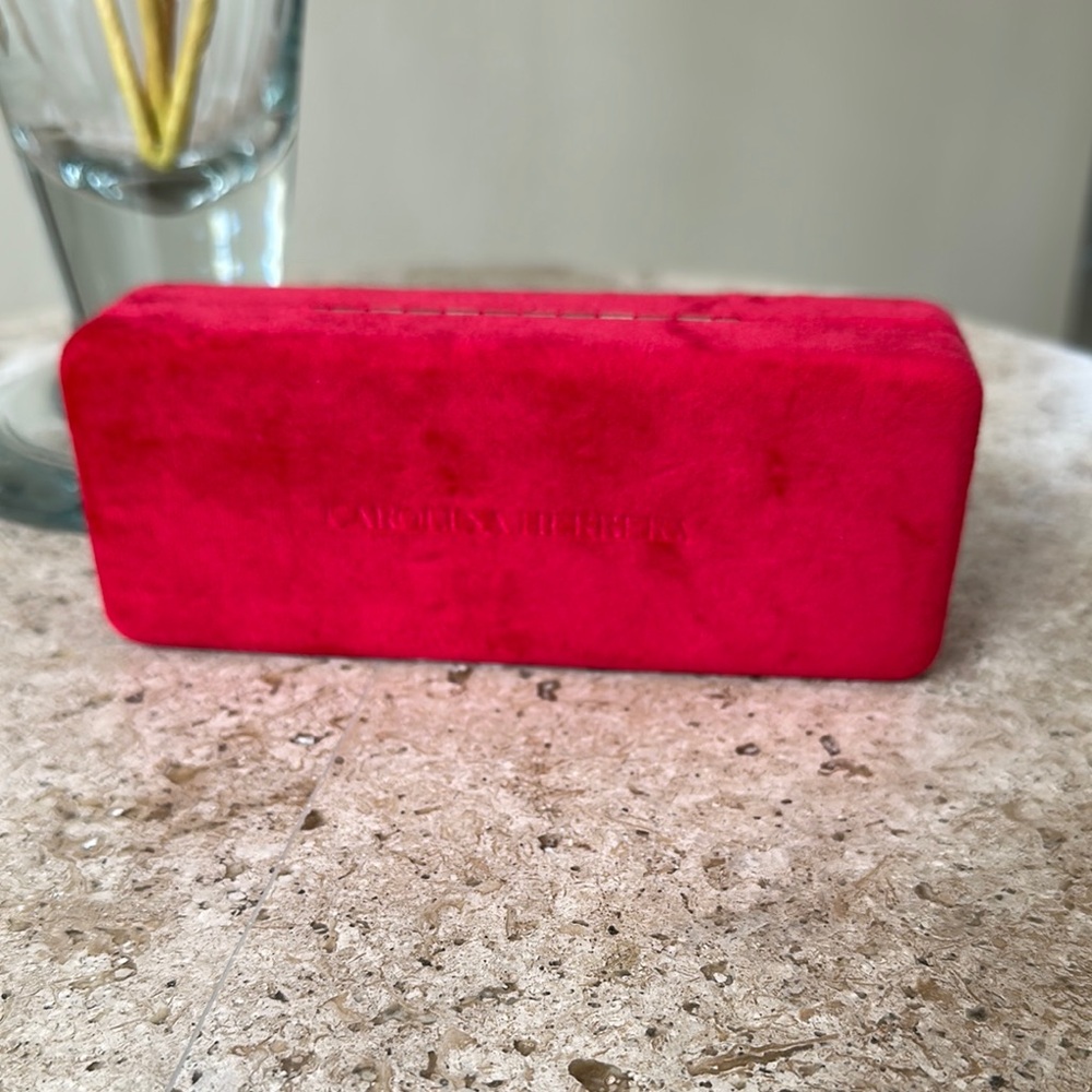 Carolina Herrera Vibrant Red Velvet Glasses Case
